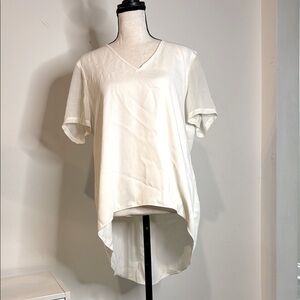 Topshop Cream High-Low V-Neck‎ Top – Size 6